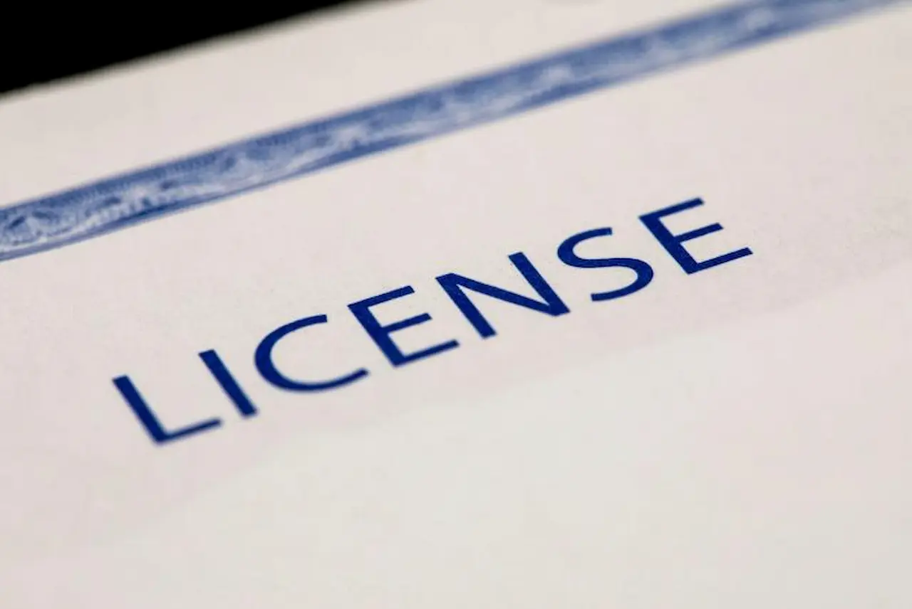 Life Insurance License Document Close-up of a life insurance license certificate